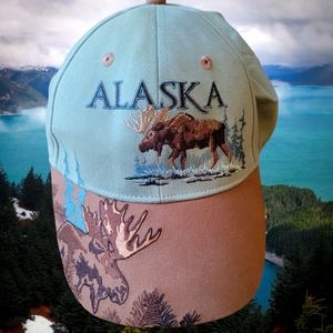 Alaska Moose Embroidered Strapback Hat One Size Alaska Shirt Company